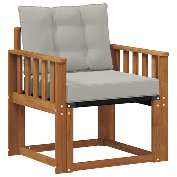 vidaXL Āra dīvānu komplekts Cieta akācijas koks un tekstilēns