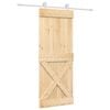 vidaXL Slīdo&scaron;ās durvis Dabisks un balts 80 x 210 cm Cieta priedes koks