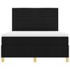 vidaXL LED gultas pamatne ar matraci Melna 140 x 190 cm audums