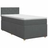 vidaXL Kontinentālā gulta ar matraci Tum&scaron;i pelēka 90 x 190 cm Audums