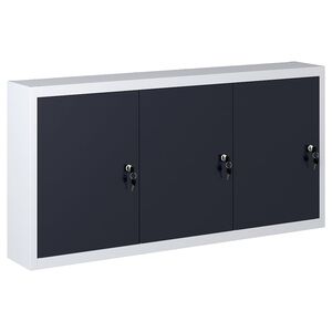 vidaXL sienas instrumentu skapis, industriāls, melns un pelēks metāls