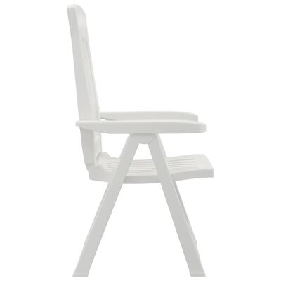 vidaXL atgāžami dārza krēsli, 2 gab., balti, PP