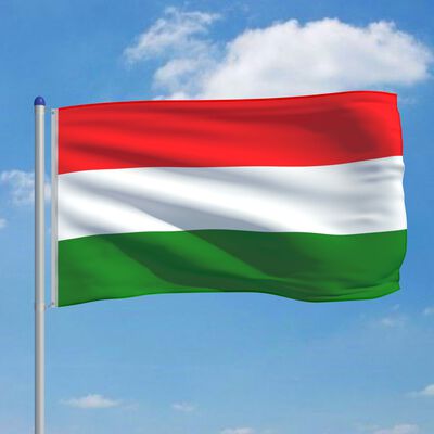 vidaXL Ungārijas karogs un karoga masts, alumīnijs, 6 m