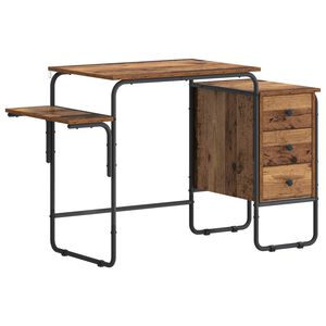 vidaXL Galds ar uzglabā&scaron;anu Vecs koks 120 x 50 x 75 cm