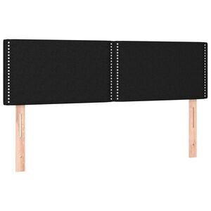 vidaXL gultas galvgaļi, melns, 144x5x78/88 cm, audums