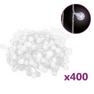 vidaXL LED lampiņu virtene, 40 m, 400 vēsi baltas LED, 8 funkcijas