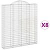 vidaXL arkveida gabiona grozi, 8 gb., 200x30x220/240cm, cinkota dzelzs