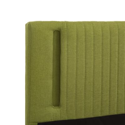 vidaXL gultas rāmis ar LED, zaļš audums, 90x200 cm