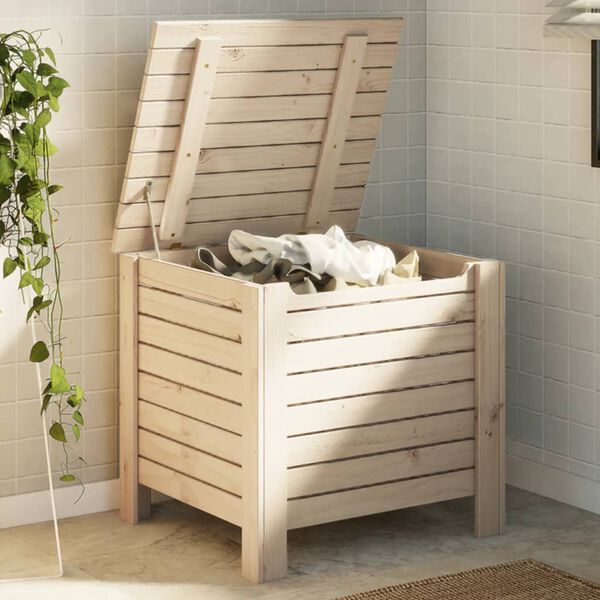 vidaXL uzglabā&scaron;anas kaste ar vāku RANA, 60x49x54 cm, priedes koks