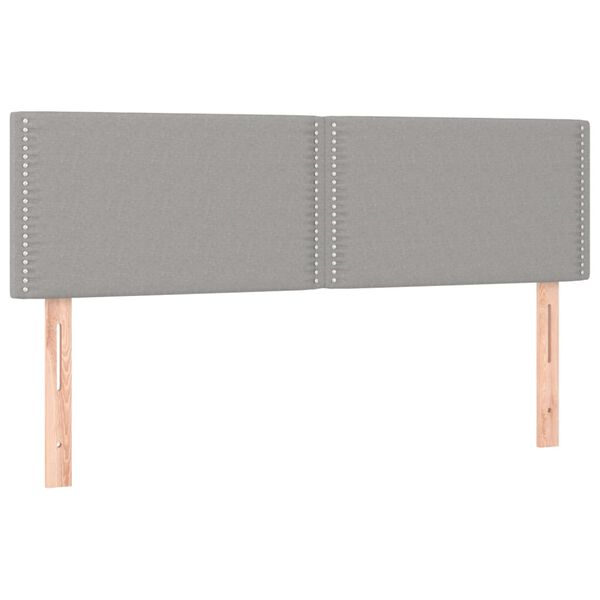 vidaXL gultas galvgaļi, 2 gab., 72x5x78/88 cm, gaiši pelēks audums
