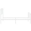 vidaXL gultas rāmis ar galvgali un kājgali, balts metāls, 107x203 cm