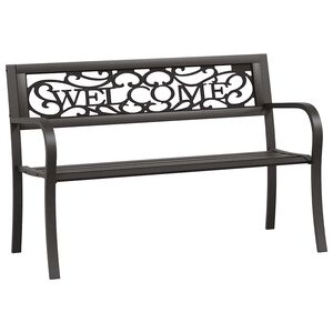 vidaXL dārza sols, 125 cm, melns tērauds