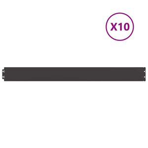 vidaXL Zālāju apmales 10 gab Melns 10x103 cm Auksti velmēts tērauds