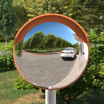 vidaXL satiksmes spogulis, izliekts, oranžs, Ø30 cm, polikarbonāts