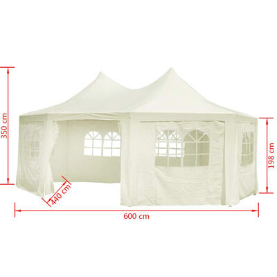 vidaXL svinību telts, astoņstūra, 6 x 4,4 x 3,5 m