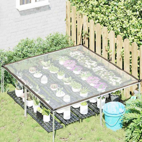 vidaXL caurspīdīgs brezents ar cilpiņām, 2x2 m, polietilēns