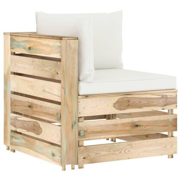 vidaXL 9-daļīgs dārza atpūtas mēbeļu komplekts ar matračiem, priede