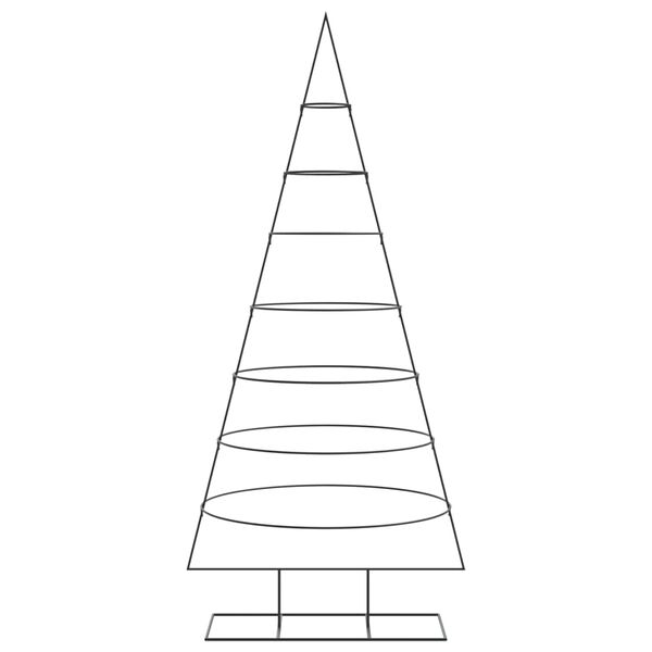 vidaXL Ziemassvētku eglīte, metāls, koka pamatne, melna, 210 cm