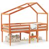 vidaXL augstā gulta ar jumtu vaska brūnas 80x200 cm priedes masīvkoks