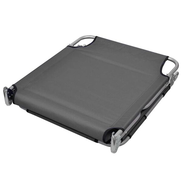 vidaXL sauļošanās zvilnis, regulējama atzveltne, saliekams, pelēks