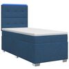vidaXL Kontinentālā gulta ar matraci Zila 100 x 200 cm Audums