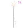vidaXL Ziemassvētku lampas ar LED un mietiņu, 3 gab., baltas, 35 cm
