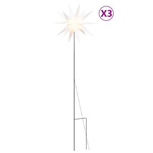 vidaXL Ziemassvētku lampas ar LED un mietiņu, 3 gab., baltas, 35 cm