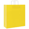 vidaXL papīra maisiņi 250 gab. ar rokturiem, dzelteni, 45x17x48 cm