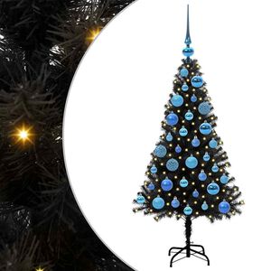 vidaXL Ziemassvētku eglīte Melna 120 cm PVC