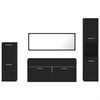 vidaXL 4-daļīgs vannasistabas mēbeļu komplekts, melns, koks