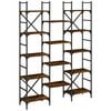 vidaXL grāmatplaukts, ozolkoka, 127,5x28,5x172,5 cm, inženierijas koks