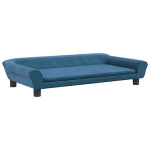 vidaXL suņa gulta, zila, 100x50x21 cm, samts