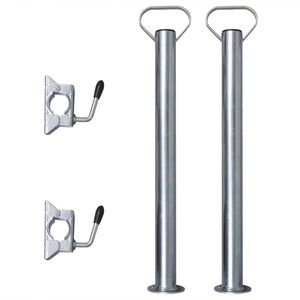 2 atbalsta caurules ar 2 skavām atbalsta ritenim, 48 mm
