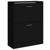vidaXL apavu plaukts, melns, 63x24x81 cm, inženierijas koks