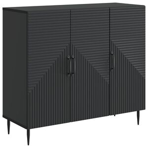 vidaXL Puse Melns 89 x 34,5 x 80 cm Inženierijas koks