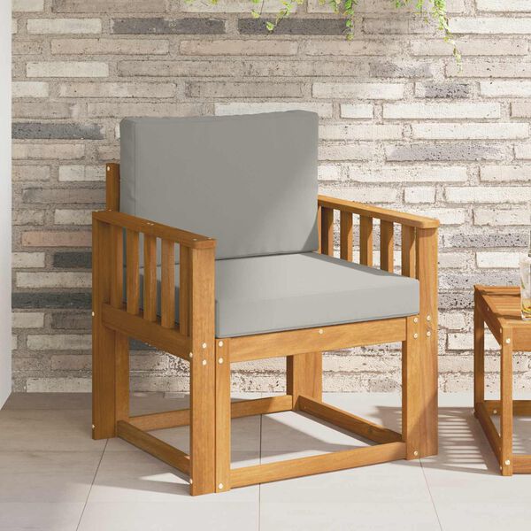 vidaXL Āra dīvāns Cieta akācijas koks un poliesters