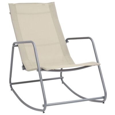 vidaXL dārza šūpuļkrēsls, 95x54x85 cm, krēmkrāsas, tekstilēns