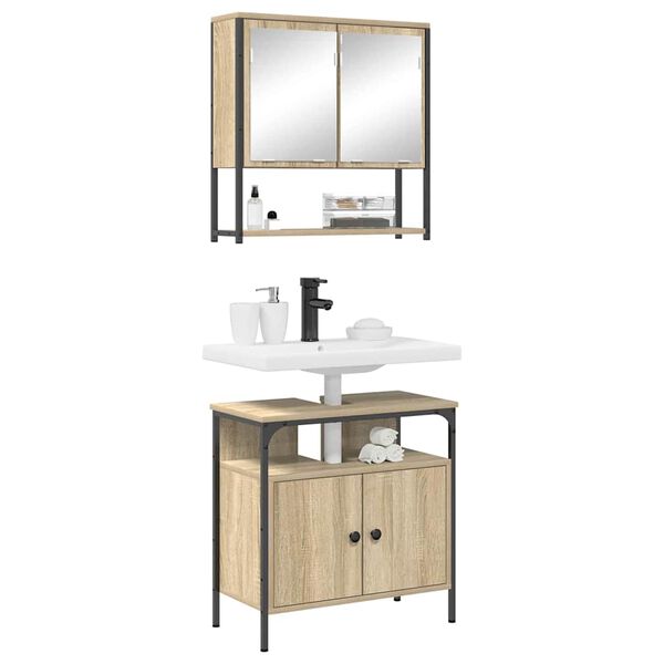 vidaXL Vannas istabas mēbeļu komplekts 2 pcs Brūna 60 x 30 x 60 cm