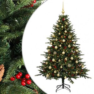 vidaXL Mākslīgā Ziemassvētku egle ar bumbiņu 120 cm 150 LED