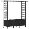 vidaXL Pacelta gulta ar treliem un jumtu Melns 162,5 x 40 x 142 cm PP