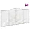 vidaXL arkveida gabiona grozi, 8 gb., 400x30x180/200cm, cinkota dzelzs
