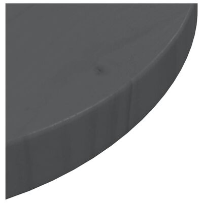 vidaXL galda virsma, pelēka, Ø30x2,5 cm, priedes masīvkoks