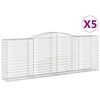 vidaXL arkveida gabiona grozi, 5 gb., 400x50x140/160cm, cinkota dzelzs