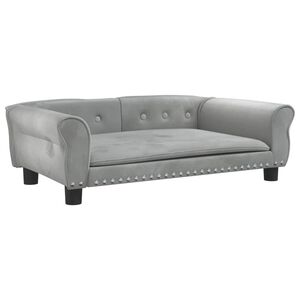 vidaXL gulta suņiem, gai&scaron;i pelēka, 95x55x30 cm, samts