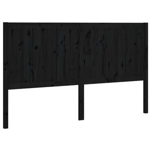 vidaXL gultas galvgalis, melns, 205,5x4x100 cm, priedes masīvkoks