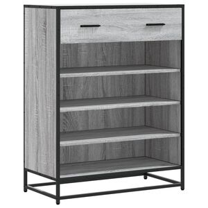 vidaXL apavu skapītis, pelēks, 75x38x97,5 cm, inženierijas koks&metāls