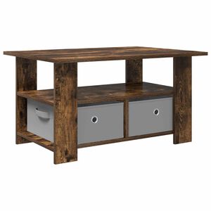 vidaXL Kafijas galdiņ&scaron; Dūmaka ozols 77 x 55 x 42 cm Inženierijas koks