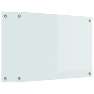 vidaXL Virtuves aizsargpaneļi 2 gab. Balts 70 x 50 cm rūdīts stikls