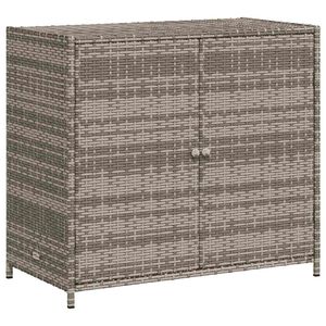 vidaXL dārza skapis, pelēks, 83x45x76 cm, PE rotangpalma
