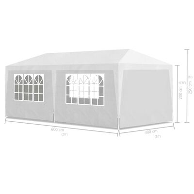 vidaXL svinību telts, 3x6 m, balta